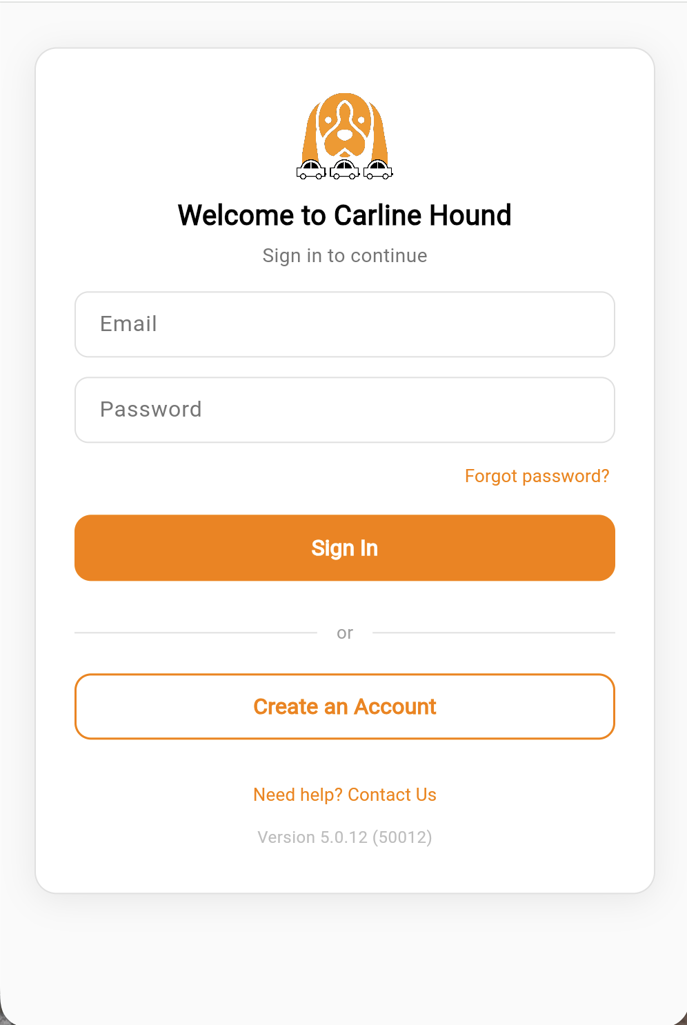 Sign-in screen