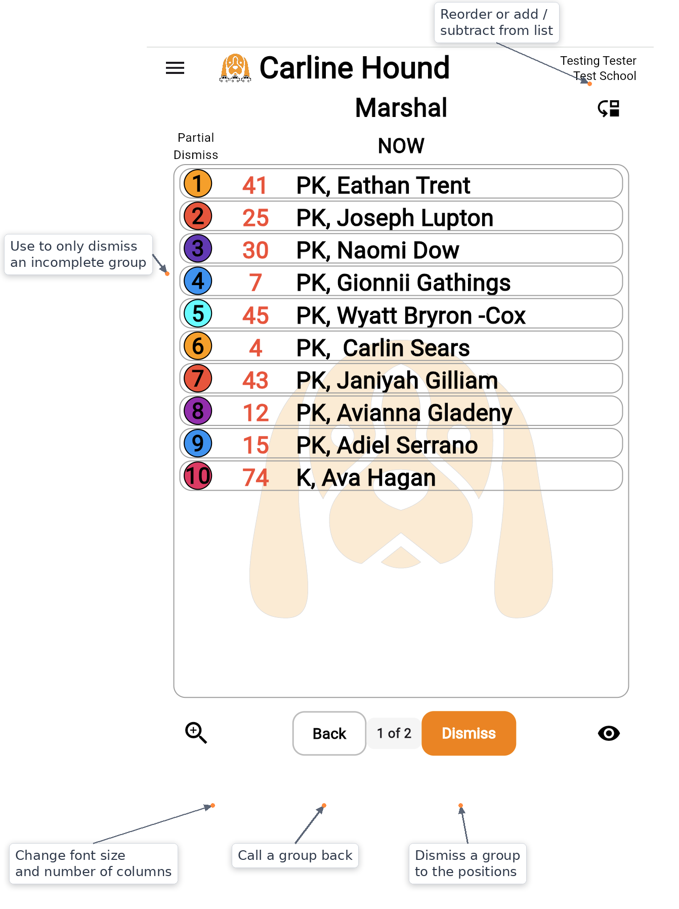 Marshal — NOW list